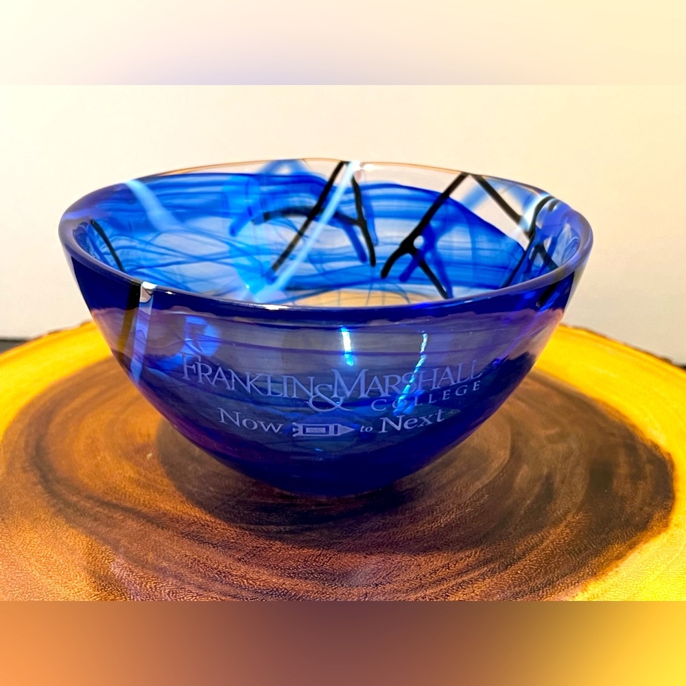 Kosta Boda Blue Contrast Bowl Corporate Awards. Franklin & Marshall College.